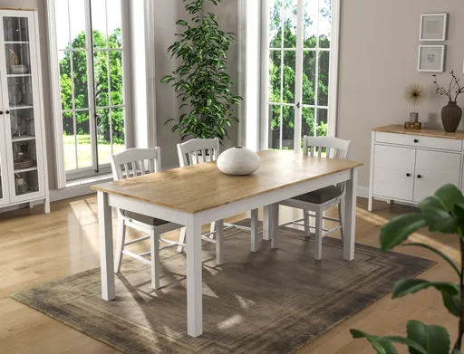 Masa, Hanah Home, FRN-20082, 180x76x90 cm, Maro/Alb