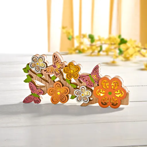 Decorațiune din lemn LED Flori