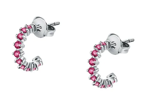 La Petite Story Cercei decenți din oțel cu cristale fucsia LPS01AYQ123