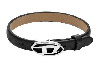 Diesel Brățară neagră unisex din piele Stackables DX1516040
