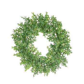 Coroniță artificială Buxus verde, diametru 16 cm