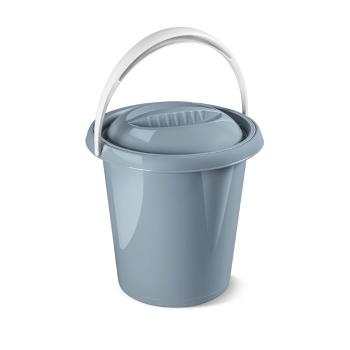 Găleată de plastic cu capac Pastel, 12 l, albastru