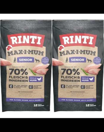 RINTI MAX-I-MUM Senior Chicken hrana uscata caini seniori, cu pui 2 x 12 kg