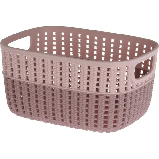 Coș de plastic Duo, roz, 23,5 x 17,5 x 11,5 cm, roz