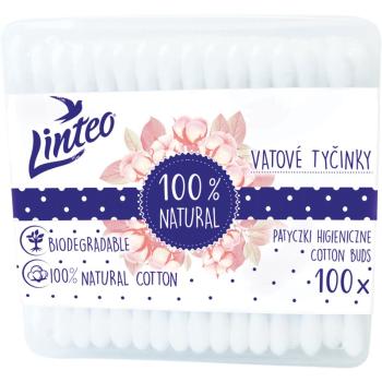 Linteo Natural bețișoare din bumbac cutie 100 buc