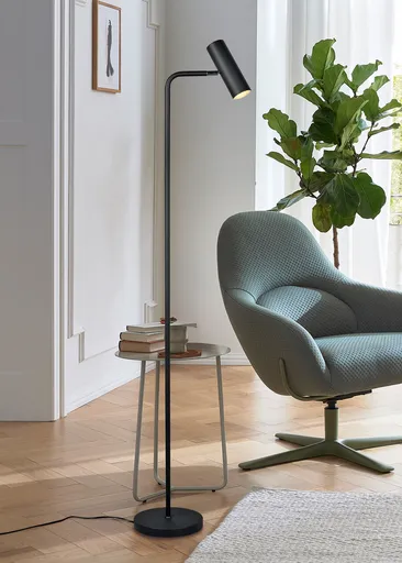 Lampadar Marley, TRIO, 23x39x151 cm, 5W, 1x GU10, metal, negru mat