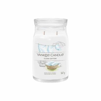 Lumânare parfumată Yankee Candle Signature  în borcan, mare, Clean Cotton, 567 g