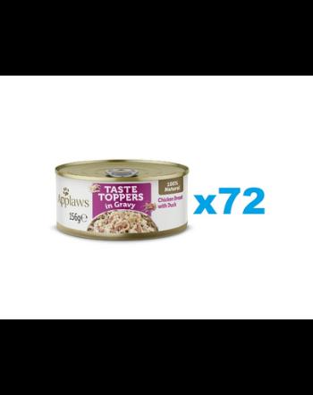 APPLAWS Taste Toppers Conserve mancare pentru caine, cu pui si rata 72x156 g