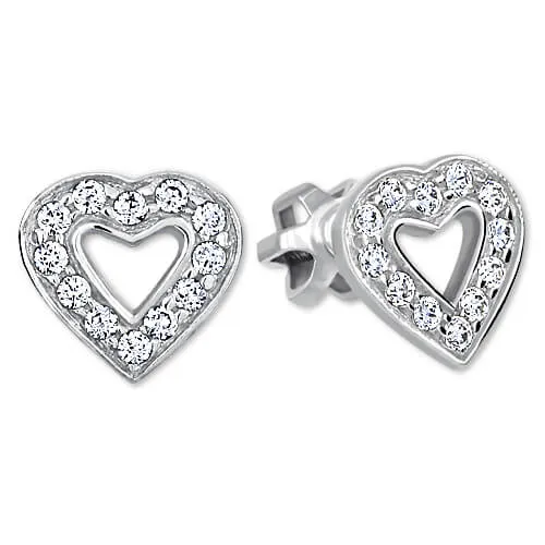 Soliter Cercei inimă din aur alb cu cristale 239 001 00207 07