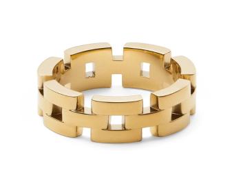 Daniel Wellington Inel cu design sofisticat, placat cu aur 3-Link DW0040099 62 mm