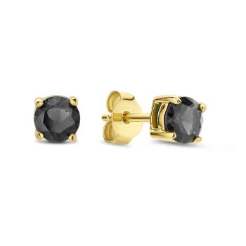 Liu Jo Cercei placați cu aur cu zircon negru LJ2569