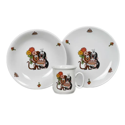 Set de masă pentru copii Cîrtițel și tort Thun, 3 buc.