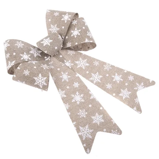 Ornament de Crăciun Fundă, fulgi de zăpadă, 23x 38 cm