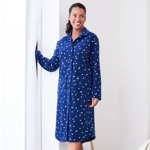 Halat de baie din fleece cu imprimeu de stele