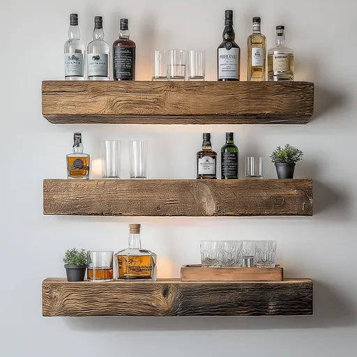 Raft de perete, Hanah Home, Raf274, Lemn