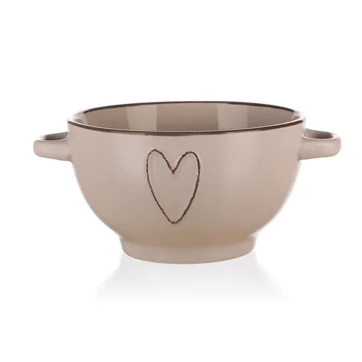 Castron din ceramică Banquet HEART 660 ml, bej, bej