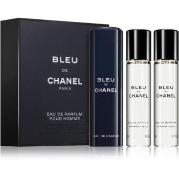 Chanel Bleu de Chanel travel Eau de Parfum (1x reincarcabil + 2x rezerva) pentru bărbați 3 x 20 ml