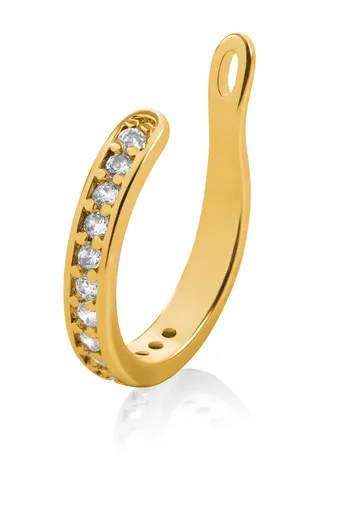 Troli Cercel single elegant din oțel placat cu aur cu cristale