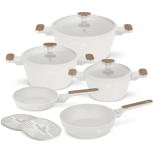 BerlingerHaus Set de vase cu suprafață din titanSahara Nordic, 10 piese, crem deschis