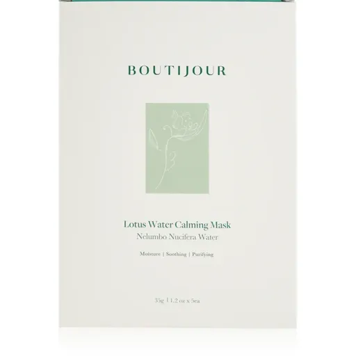 BOUTIJOUR Lotus Water Calming Mask mască textilă calmantă nutritie si hidratare 5x33 g