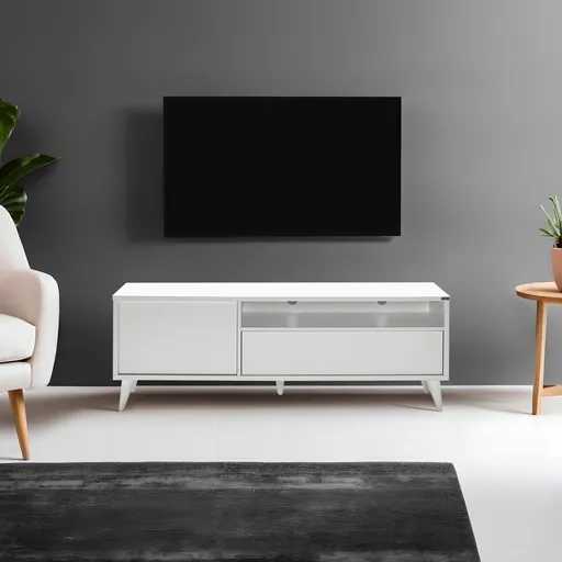 Comoda TV, Hanah Home, Tvr-511-Dd-1, 150x53x40 cm, Alb