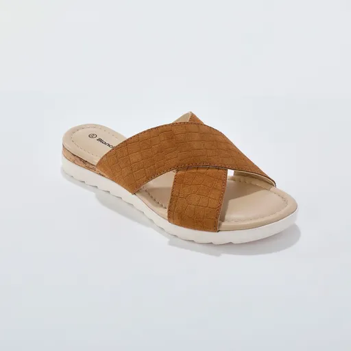 Papuci de casă din piele cu talpă de plută