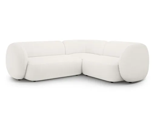 Coltar dreapta 4 locuri, Kate, Micadoni Home, 252x220x76 cm, tesatura boucle, alb