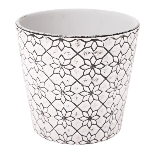 Mască de ghiveci din ceramică Floral, 12 x 11 cm