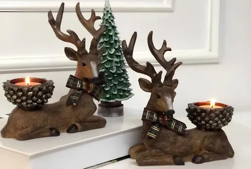 Set suporturi lumanari, CY0687, Poliester, Maro