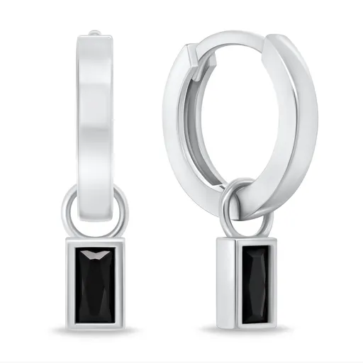 Brilio Silver Cercei rotunzi minimaliști 2în1 cu zirconi EA840WBC