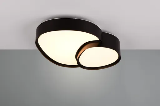 Plafoniera Rise, TRIO, 40x37.7x8 cm, 21W, 1x SMD, metal, negru mat