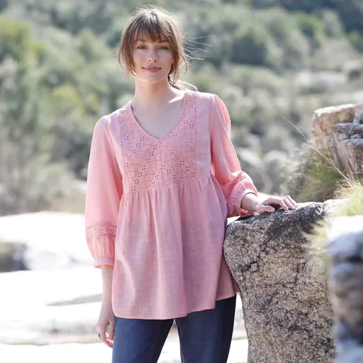 Bluză cu dantelă englezească