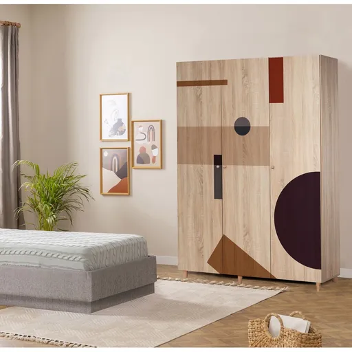 Dulap pentru haine, Hanah Home, Lena 3 -969, 135x192x52 cm, Sonomo