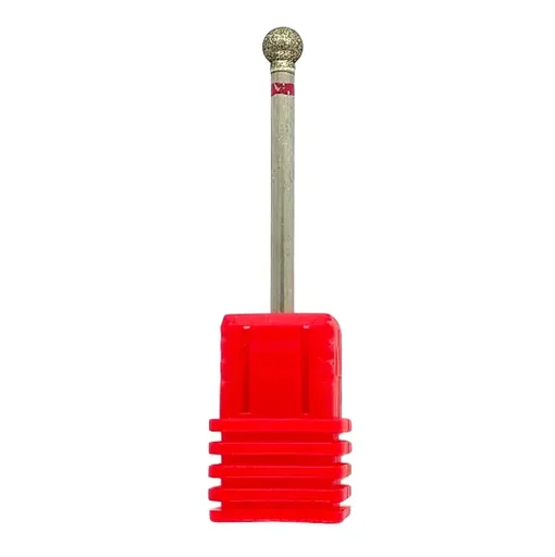 Bit Cap Freza Unghii Diamant Cuticule Forma Sferica 001 - 040R Briu Rosu