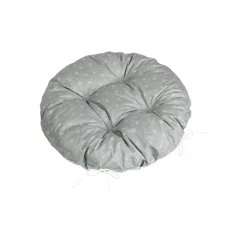 Bellatex Perna Adéla matlasată rotundă cu flori gonflabile gri, 40 x 40 cm