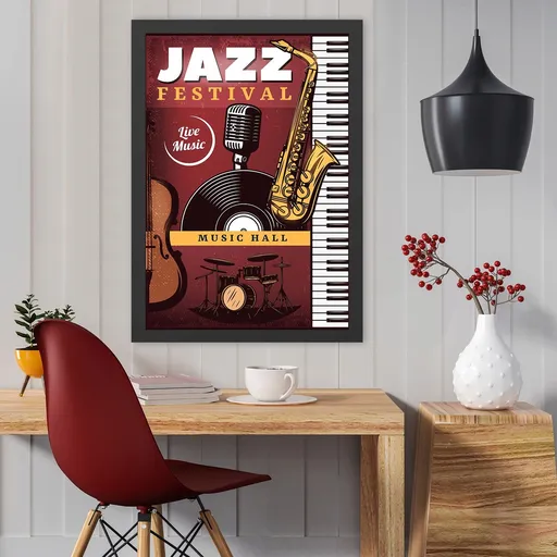 Tablou decorativ, Jazz Festival (40 x 55), Polistiren, Multicolor