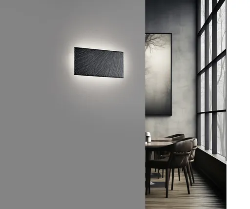 Aplica de perete Raven, TRIO, 25x3.6x12 cm, 9W, 1x SMD, ardezie, negru