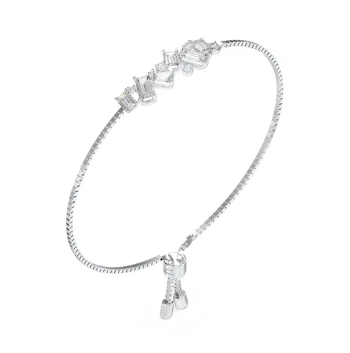 Guess Brățară din oțel cu cristale și zirconii Chandelier JUBB05363JWRHT/U