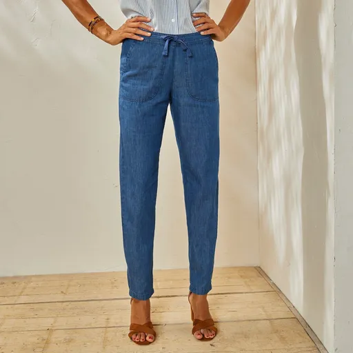 Pantaloni cu aer drept, denim