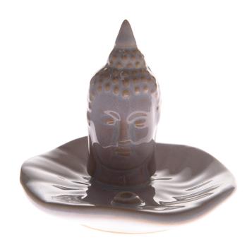 Suport ceramic pentru bețișoare parfumate Floare de Buddha, 10,5 x 9 x 10,5 cm