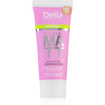 Delia Cosmetics It's Real Matt machiaj cu efect matifiant culoare 102 Natural 30 ml