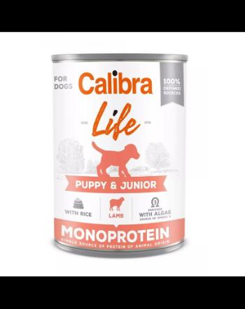 CALIBRA Dog Life Puppy&amp;Junior Lamb with Rice 400 g miel si orez, hrana catelusi