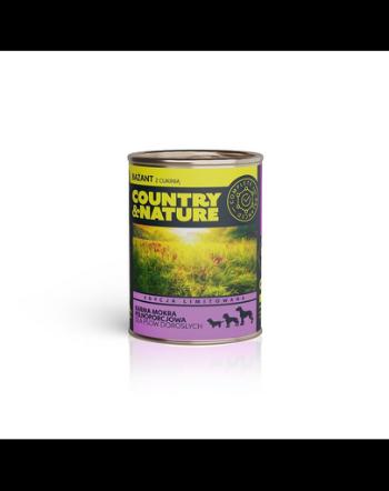 COUNTRY&amp;NATURE Hrana umeda caine, fara cereale, cu fazan si dovleac 400 g