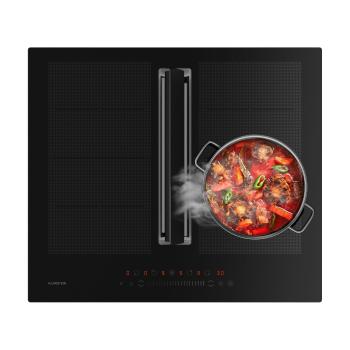 Klarstein Chef-Fusion Down Air System, plită cu inducție + hotă DownAir, 60 cm, 600 m³/h EEC A