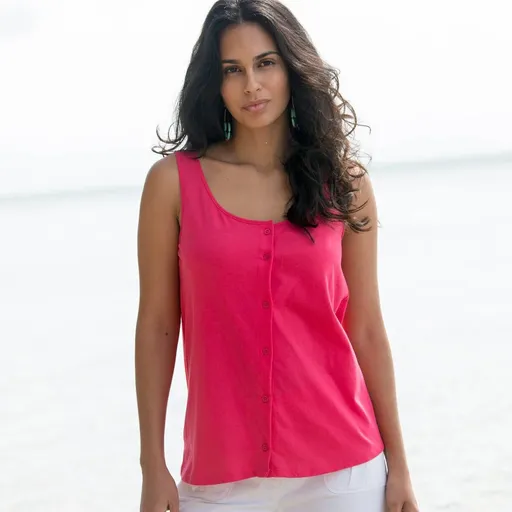 Top cu nasturi de culoare solidă