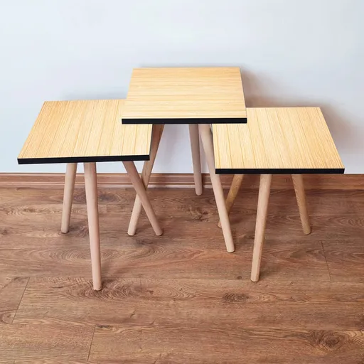 Set masute 3 piese, Hanah Home, 3Shp118, Bej