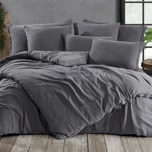 Lenjerie de pat 4Home Steel din muselină , gri, 140 x 220 cm, 70 x 90 cm, gri, 140 x 220 cm, 70 x 90 cm