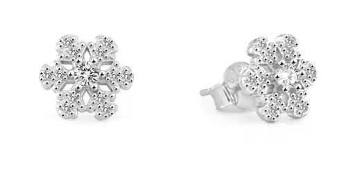 Beneto Cercei jucăuși din argint Fulg de nea AGUP2750