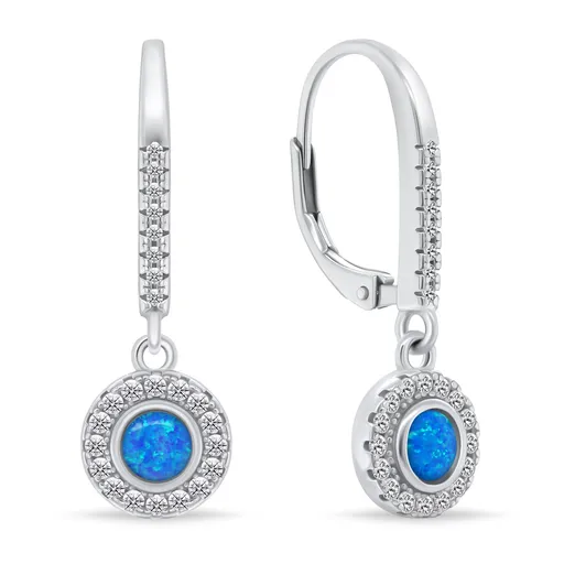 Brilio Silver Cercei eleganți din argint cu opal EA1167WB