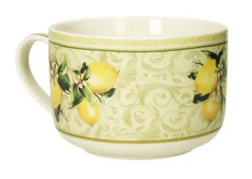 Cana mic dejun, Limoni v2, Brandani, D12.5x9 cm, 450 ml, portelan New Bone China